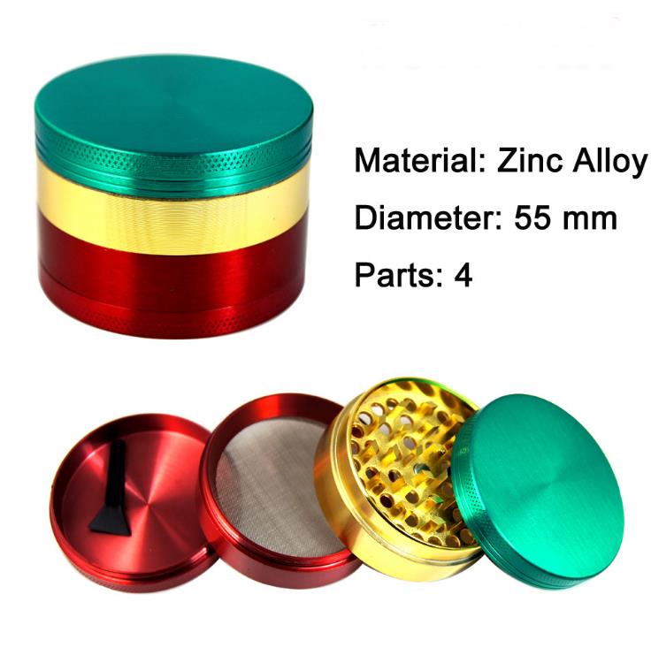 

Metal Colored Zinc Alloy 4-layer 55mm Cigarette Grinder