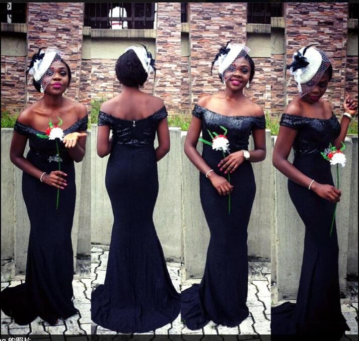 

2018 Cheap Bridesmaid Dresses For Weddings Country Mermaid Off Shoulder Cap Sleeves Navy Blue Junior Long Sexy Plus Size Maid of Honor Gowns