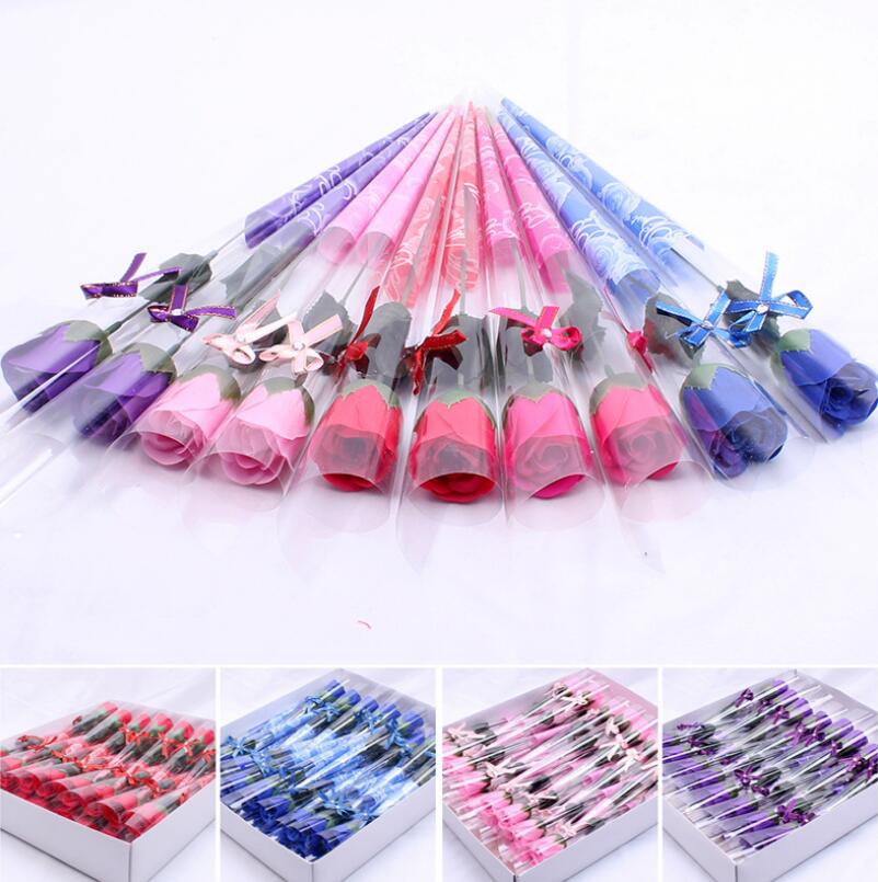 Valentine's Gift Mother's Day Gifts Rose Flower Handmade Soap Crystal Wedding Favors Rose Soap Flower Free Shipping LX3898-image-430074743