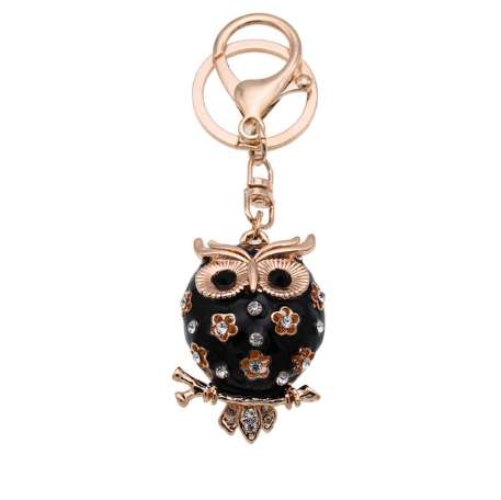Cute 3D Gold Owl Keychain For Women Stereoscopic Metal Car Key Rings Girls Backpack Pendant Car Accessory-image-421886108