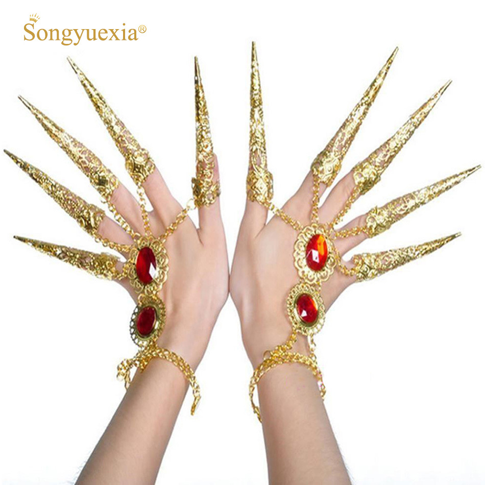 

retail and wholesale belly dance accessory dance jewelry pavaner finger hand ring bracelet fm2252, Gold single