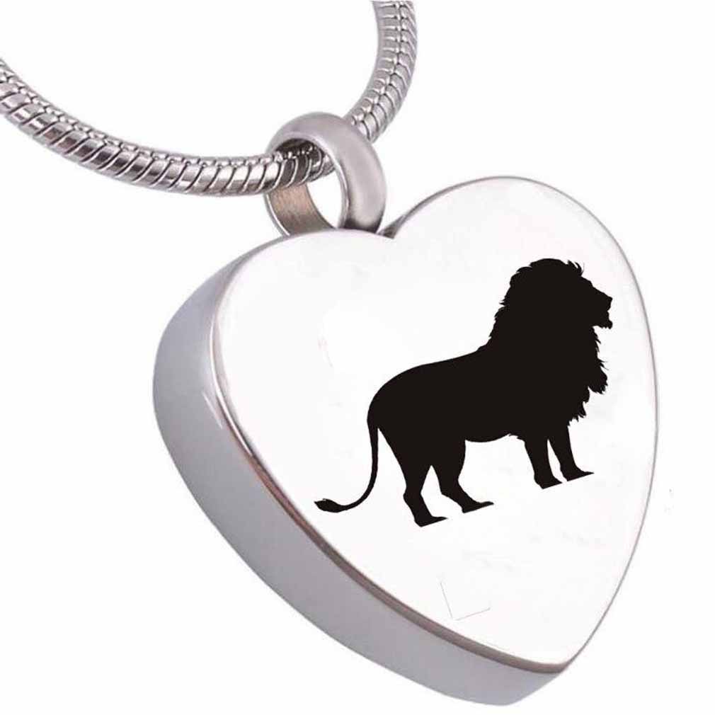 

Fashion jewelry lion Cremation Urn Jewelry heart Memorial for Ash Keepsake Necklace Pendant stainless steel for Ashes
