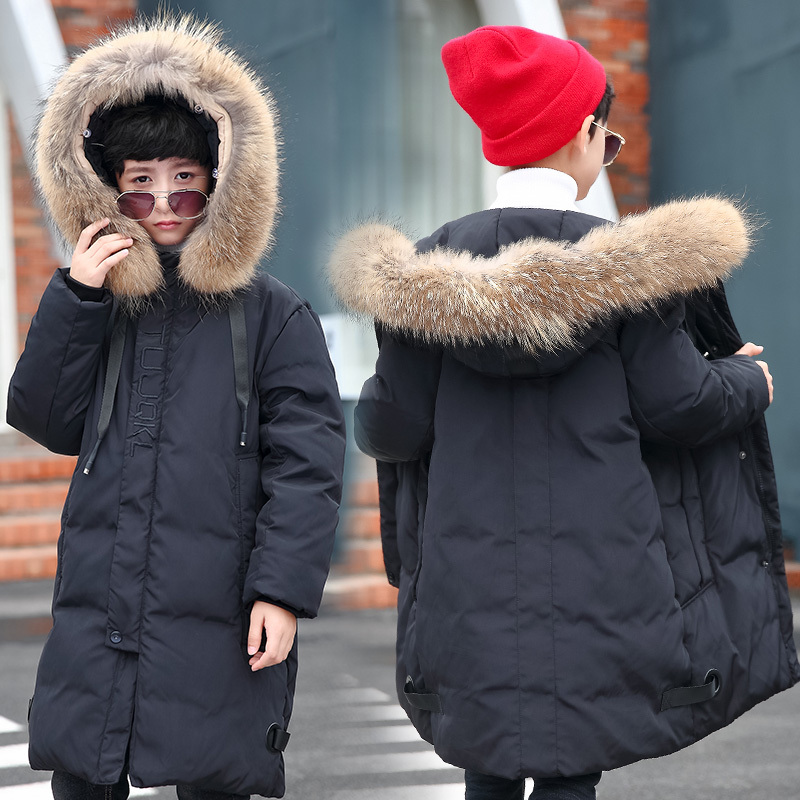 Boys Winter Jacket For Cold Winter Children Thick Duck Down Parkas Animal Fur Collar Kids Outerwear Boy Winter Coat -30 Degree Y18102607
