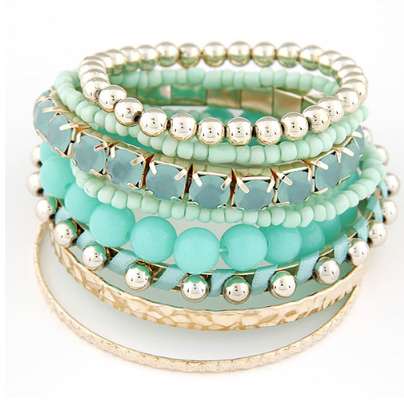 

LEMOER Designer Bohemian Candy Color Multilayer Beads Bracelet Bangles jewelry for women 2017 gift pulseras mujer wrist band