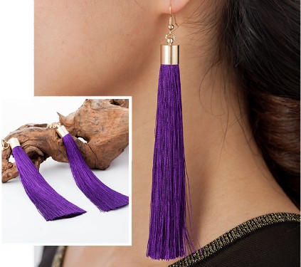 Ethnic Tassel Earrings Bohemian Tassel Solid Color Hook Earrings Womens Jewelry Gifts Drop Dangle Earrings