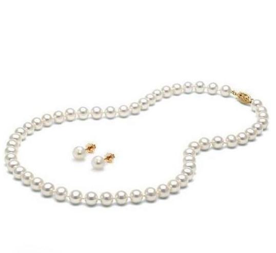 

Charming 7-8mm South Seas White Pearl Necklace 18 Inch 14k Gold Clasp Free Earrings, Silver