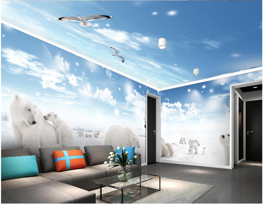 

WDBH 3d room wallpaer custom mural photo Ice and snow polar bear Full house background home decor 3d wall murals wallpaper for walls 3 d, Customize