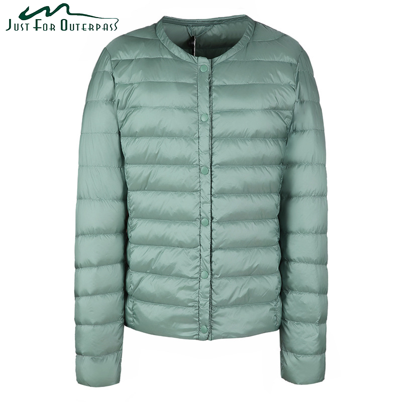 

2017 New Spring Autumn White Duck Down Coat Women Casual Fashion Collarless Ultra Light Down Jacket Female Warm Parka Plus Size, Beige