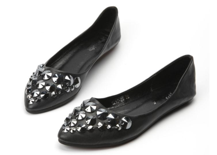 

Free send 2018 spring New water drill Women's shoes Shallow mouth flat bottom Single shoes, Grey