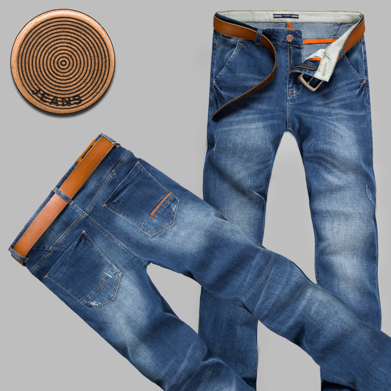 

2018 chun xia men's contracted tide trousers youth fashion jeans, Blue