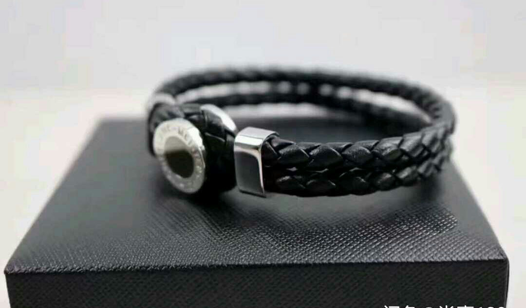 Para Hombre Pulsera De Cuero Con Broche Grabada//Caja De Regalo Personalizado 3 Colores