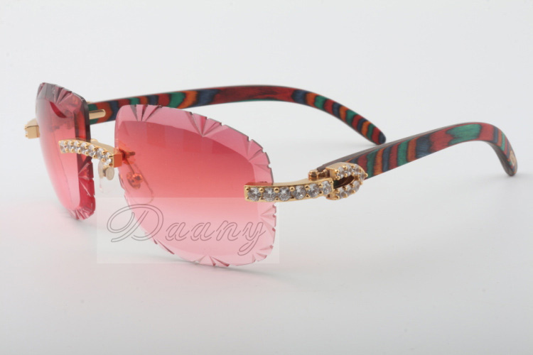

Factory Outlet Hot Cut Natural Color Wood Carved Sunglasses, 8300075-A, High End Luxury Diamond Sunglasses Size: 58-18-135 Sunglasses