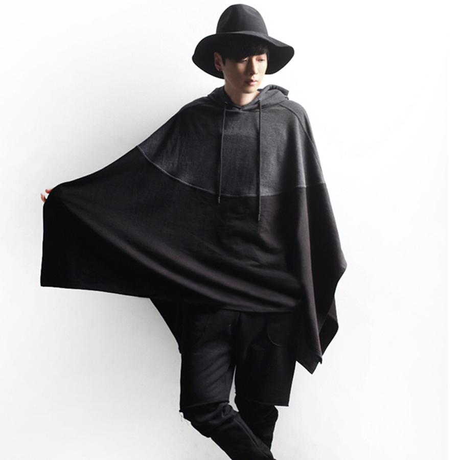 

Cool Punk Gothic Hoodie Cloak Men Streetwear Retro Assassins Creed Man Sweatshirt Ropa Hip Hop Mujer Pullover Black Coat Men W84, Gray