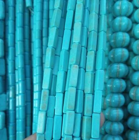 

Turquoises Beads 0.4cm*0.4cm*1.3cm Cuboid Shaped Blue Loose Spacer Seed Beads Square Turquoises Stone DIY Jewelry Beads Material
