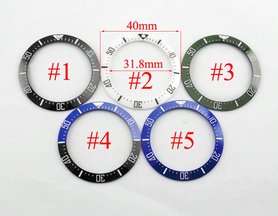 

Bliger 40mm/31.8mm Black/Green/Blue Ceramic Bezel Luminous Watch Bezel Insert Fit Automatic 43mm Watch P502