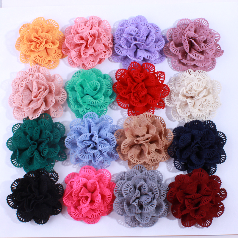 120pcs 6.5 CM moelleux Ballerine Artificielle Tissu en mousseline de soie fleur pour Bandeaux