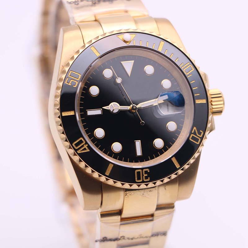 

Free 116618LB 40MM Black Dial Yellow Gold Bracelet Automatic Mechanical Mens Watch Unidirectional Rotating Bezel With A Ceramic Top Ring
