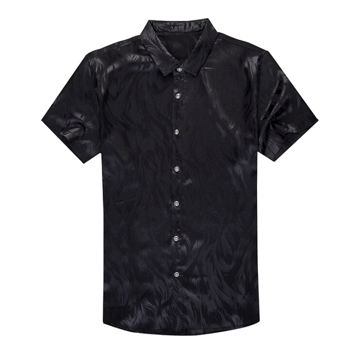 

Men's Dress Shirts High Quality Brand Breathable Men Clothing Tops Bussiness, Black
