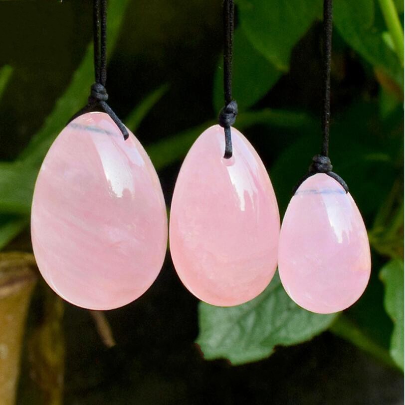 

Natural Rose Quartz Crystal Eggs Crystal Yoni Egg Vaginal Balls for Women Health Care Kegel Exercise Massager