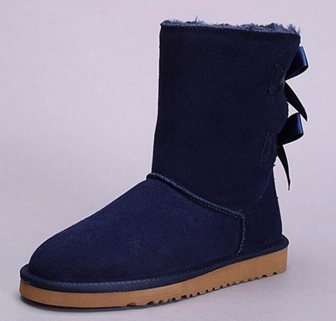 VENTE CHAUDE Nouvelle Mode Australie classique bas bottes d'hiver en cuir véritable Bailey Bowknot femmes bailey bow bottes de neige