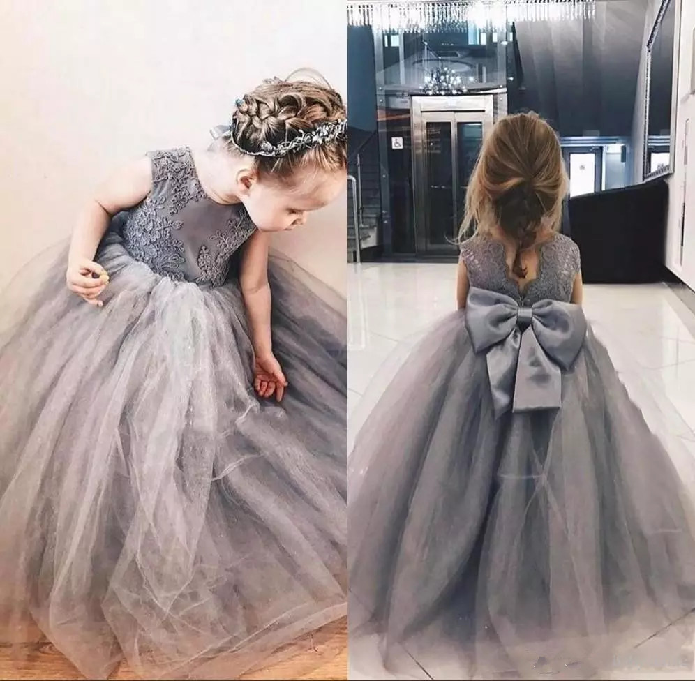 light grey flower girl dresses
