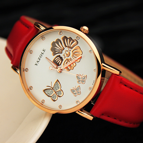 2018 Luxe Mode Filles Étudiant Femmes Montre Lumineux Étanche Eau Drill Ceinture En Cuir Bracelet Femme Montre-Bracelet À Quartz Montres Femmes