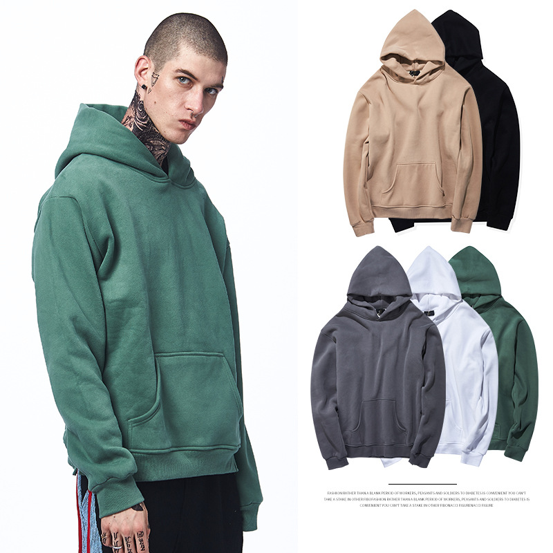 Pullover Mens Hooded Sweater Solid Cotton Knitted Long Sleeve Casual Pullover Hoodies Men Autumn New Sweatshirts
