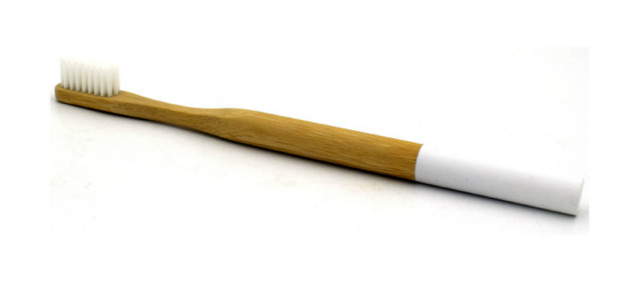 

Natural Bamboo Toothbrush Black/White Head Round Bamboo Handle Soft Bristle Toothbrush Adult Toothbrush