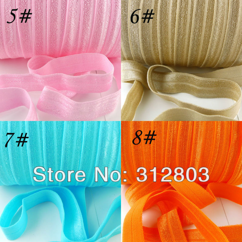 

Hot 100YARD 5/8"(15mm) Spandex Ribbon Multirole Fold Over Elastic Ribbon Band For Sewing Ties Hair Accessories Waist Garment Accessories
