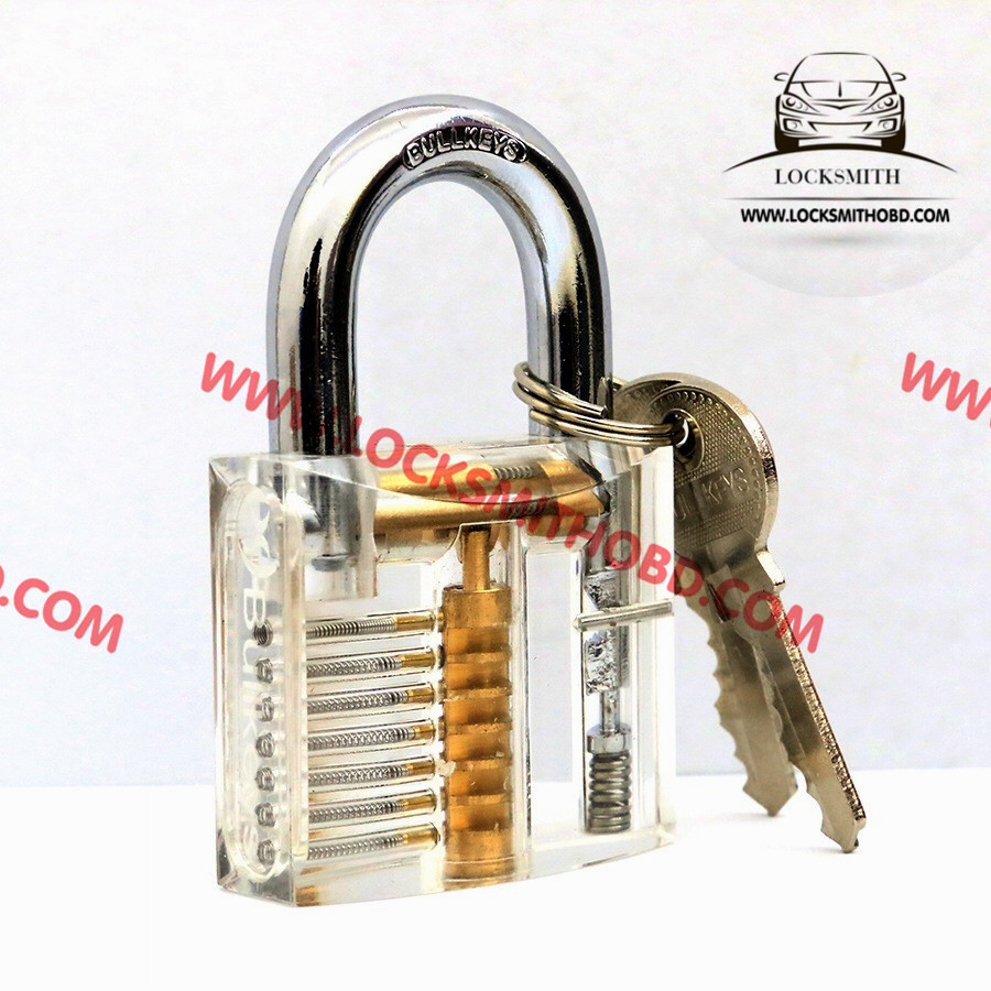 

Lockmaster 7 pins Transparent Cutaway Practice Clear Acrylic Lock Padlock with Locker Master Key for lockpicking practice tools