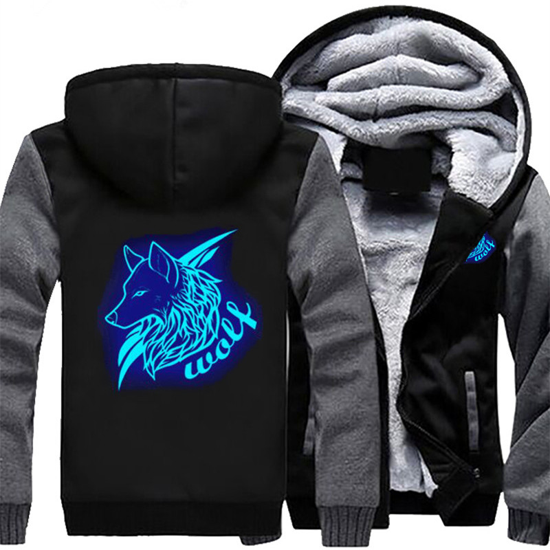 DROP LIVRAISON DE LIVRAISON USA TAILLE VESTES WOLF POUR HOMMES LOGO IMPRIMÉ LUMINES LUMINES Sweats Sweats Sweatshirts hiver épaissir des manteaux