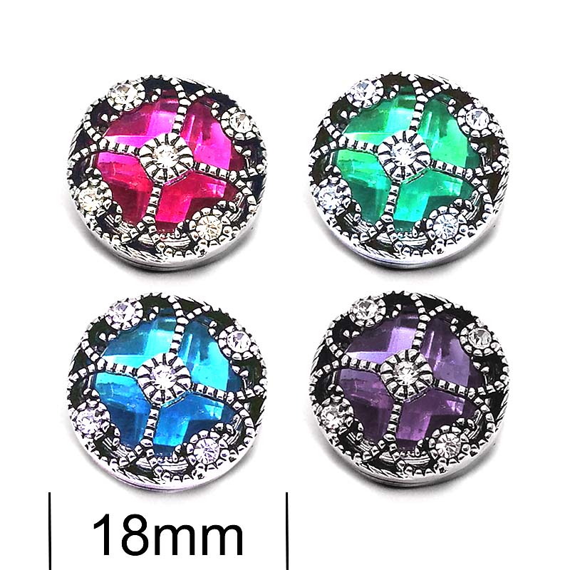 

High quality w338 3D 18mm 25mm rhinestone metal snap button for Bracelet Necklace Interchangeable Jewelry Women accessorie