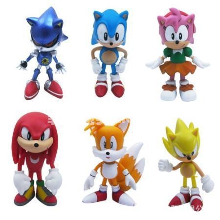 

6Pcs/set Anime Cartoon Sonic Doll The Hedgehog Tails Figure Action Set Toys PVC Mini Figure Toys Dolls