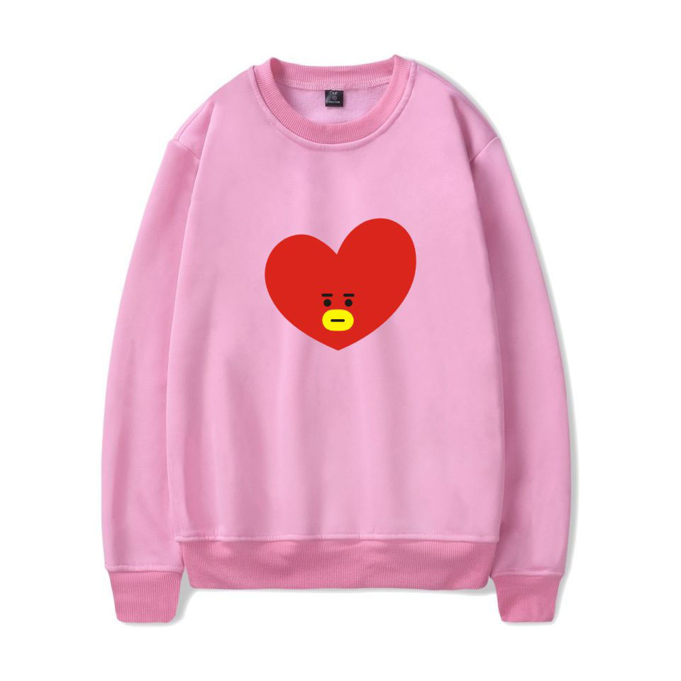 

Blackday Hot Sale K-pop Sweatshirt Women/Men Album Love Yourself Capless Cartoon Sweatshirt K Pop Hip Hop Fans Idol Jimin Closthes, Red