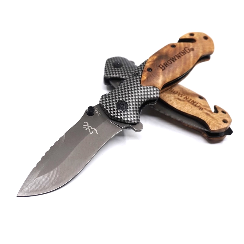 

Camping Folding Knife Tactical Pocket Knife 440C Steel Blade Wood Handle Survival Knives Outdoor Hunting Fishing EDC Tools Free shipping