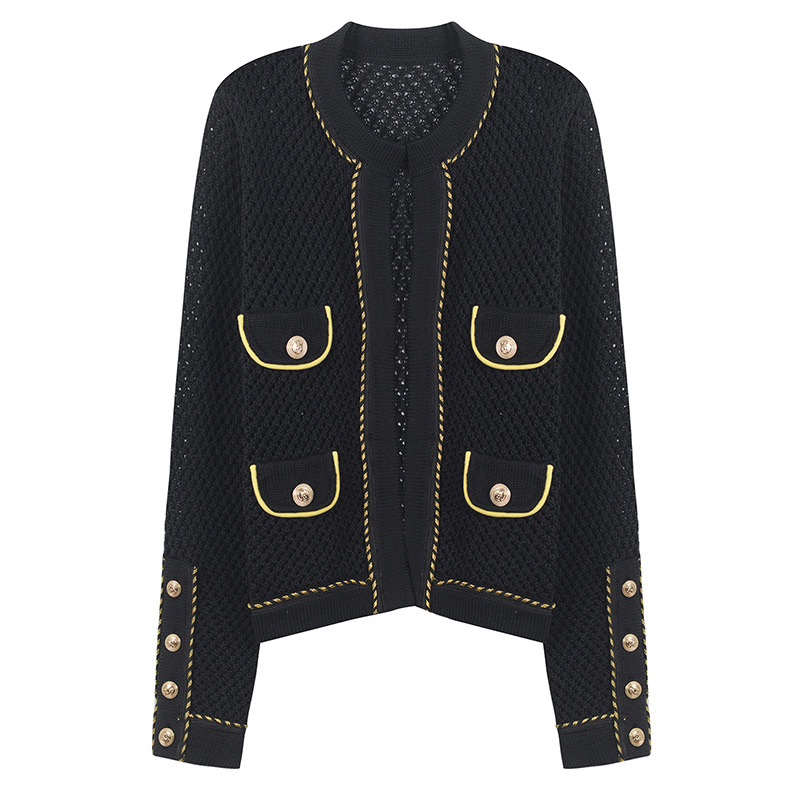 

719 2018 Brand Same Style Sweaters Pullover Regular Long Sleeve Crew Neck Long Cardigan Black Women Clothes YL