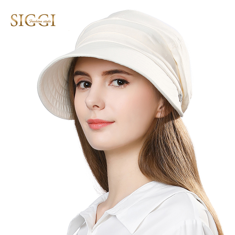

SIGGI Women summer sun hat visor linen bucket packable wide brim UPF50+ uv cap chin strap fashion 89033 D18103006, Pink