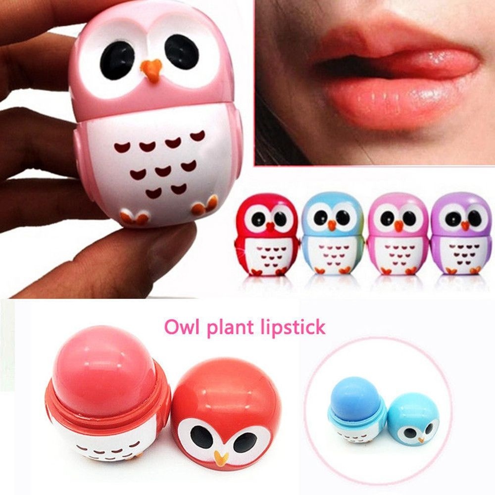 Owl Moisturizing Lip Balm Natural Plant Fruit Embellish Sphere Chapstick Pop Cute Nutritious Lips Pomade Makeup-image-415138199