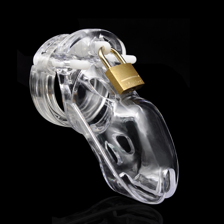 

Doctor Mona Lisa - The New Male Plastic Chastity Cage Belt Device with Five Rings Hot Locking Kit Seven Colors Bondage SM Toys