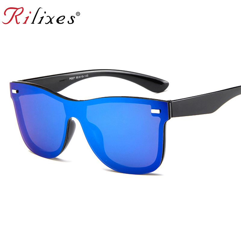 

RILIXES 2018 New Transparent Sunglasses Women Vintage Colorful Retro Fashion Rimless Sun Glasses Women's Brand Eyewear