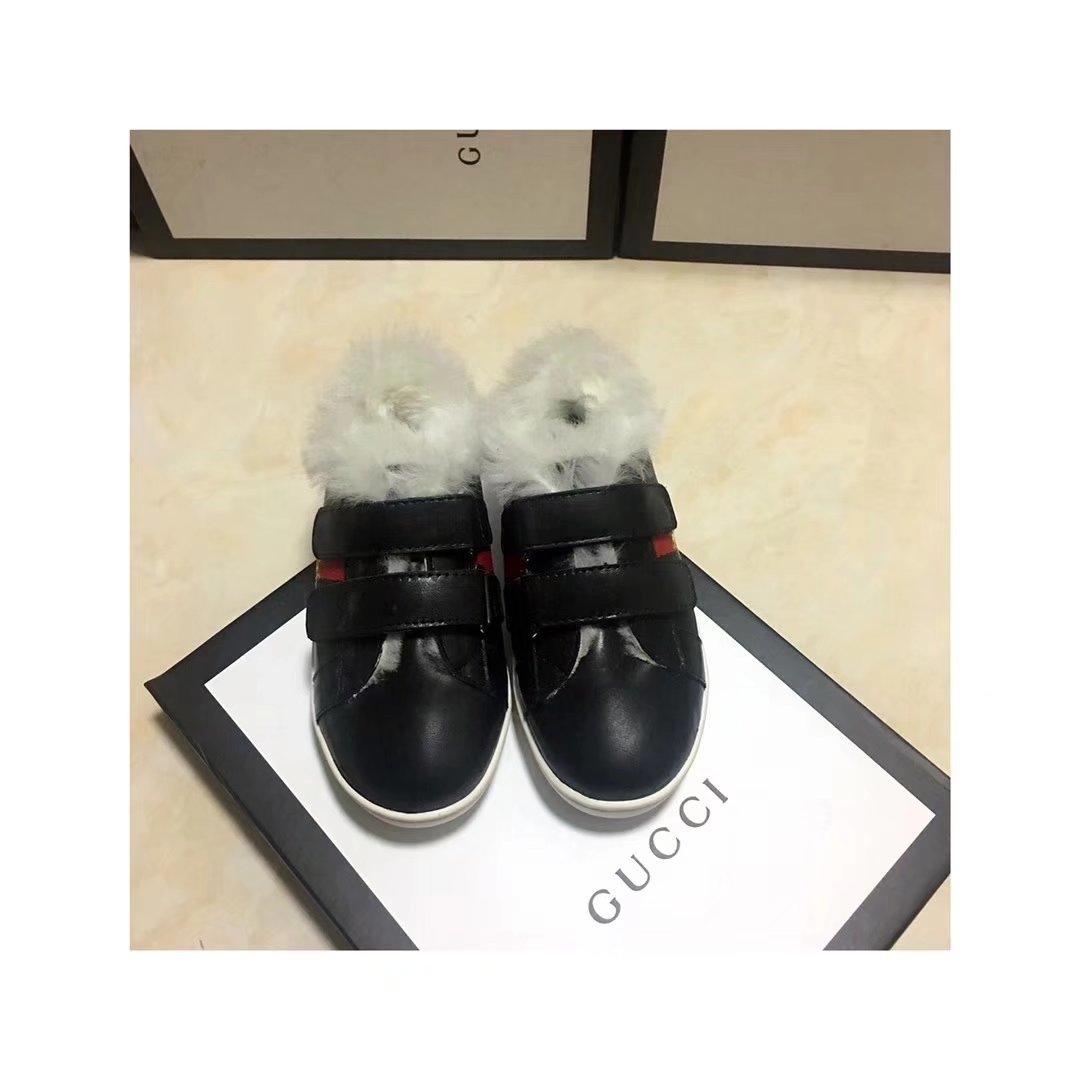 Black hairy shoes