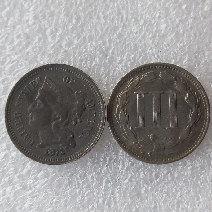 

US 1871 THREE CENT NICKEL Coin Copy Coins home decoration accessories