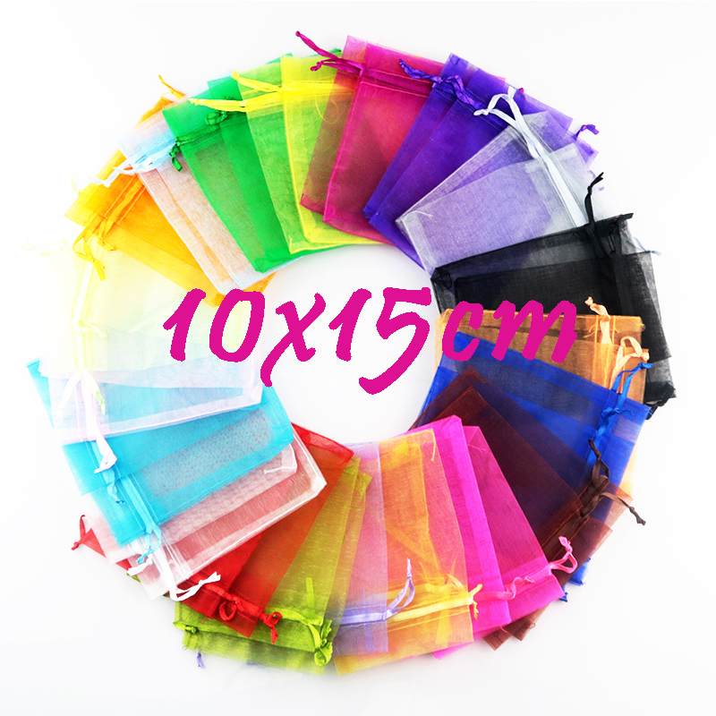 

Wholesale 10x15cm Szie Christmas Gift Beautiful Mixed Colour Organza Pouch Jewelry Gift Bag for Wedding Festival