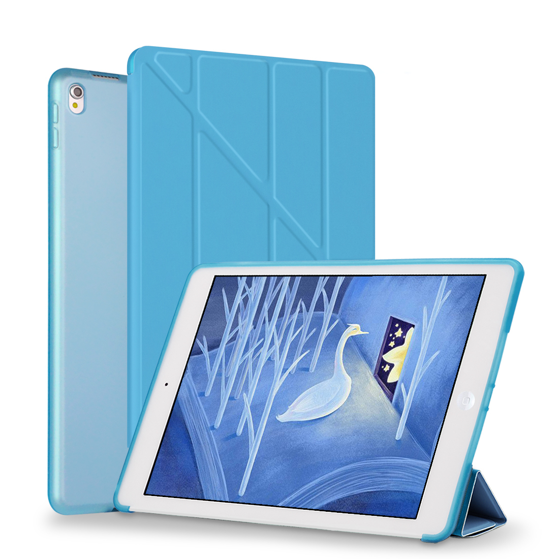For IPad Air 2 Air 1 Case Silicone Soft Back Ultra Thin Slim PU Leather