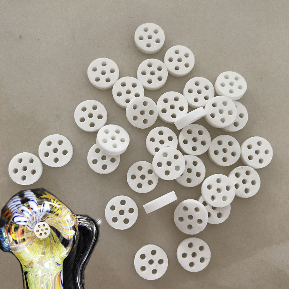 

Ceramic Screen Smoking Filter Screen Glass Bowl Smoking Honeycomb Disk Hand Pipe Filter Screen 6 Holes Dia 8mm * Thick 2mm