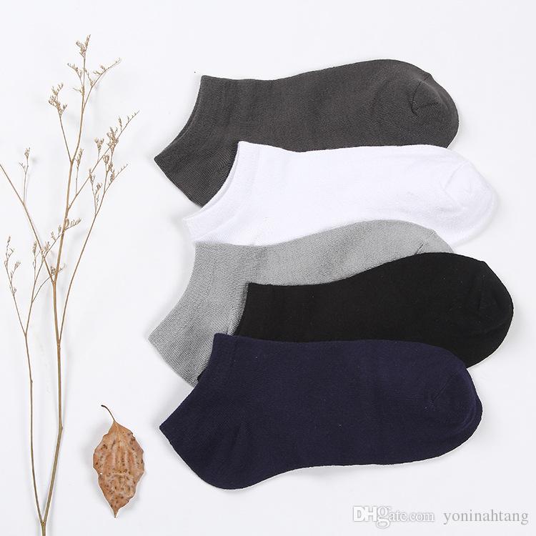 

wholesale free spring summer men cotton ankle socks for mens business casual solid colors short socks male sock slippers, Multi