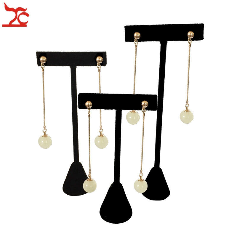 

Big Promotion Fashion Black Velvet Jewelry Display Rack T Bar Earring Stud Display Earrings Holder Organizer Hook Exhibition Showcase Stand