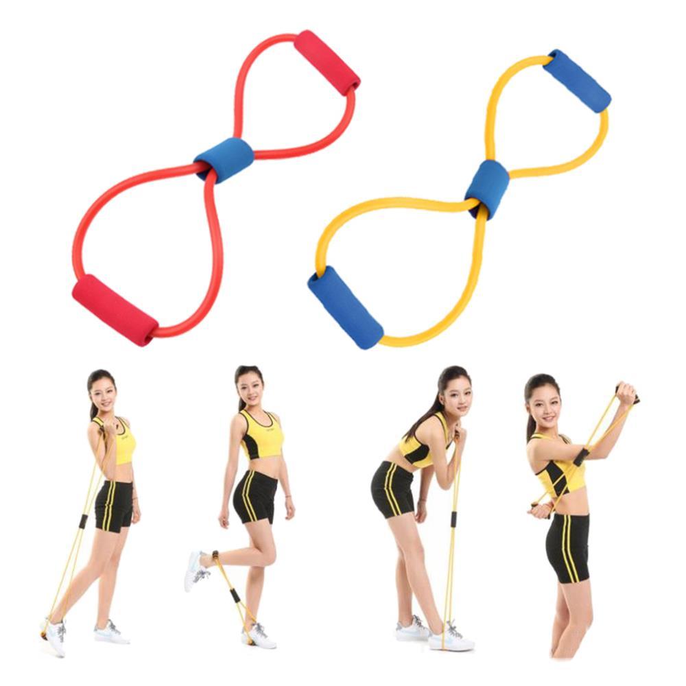 

Resistance 8 Type Muscle Chest Expander Rope Workout Pulling Exerciser Fitness Exercise Tube Sports Yoga new the same strength, Blue