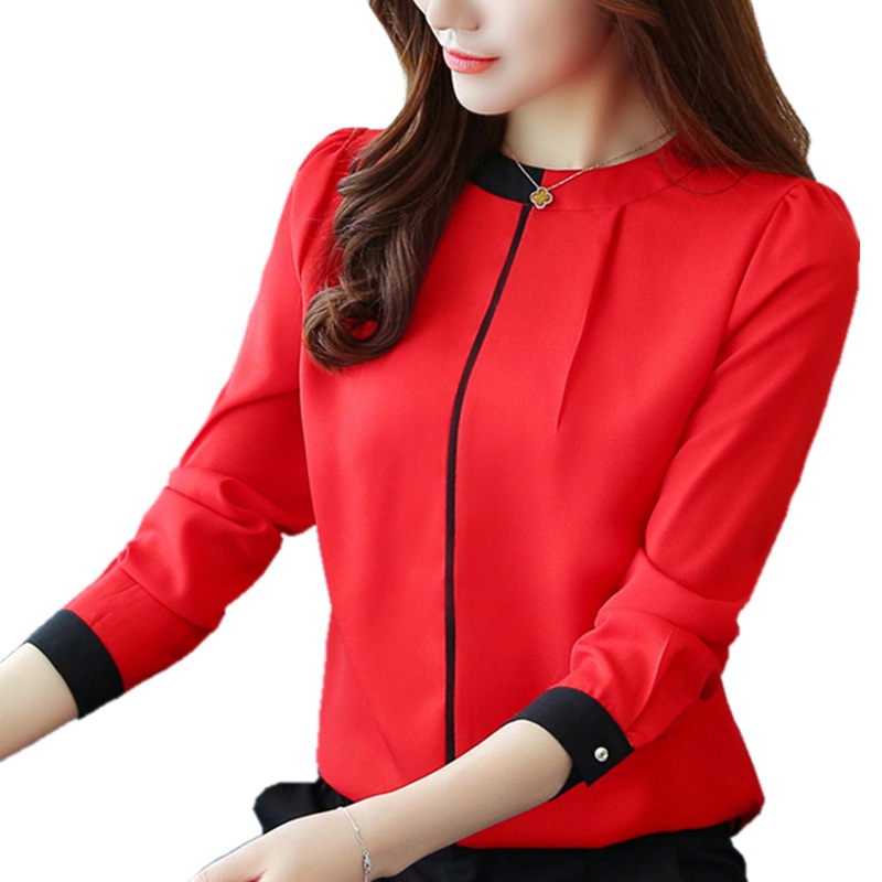 blusa roja manga larga