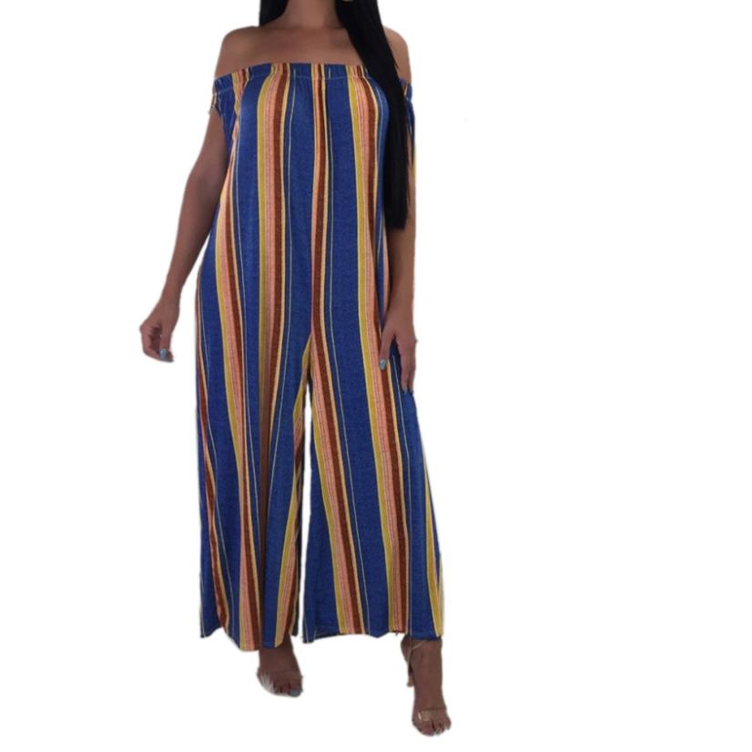 Womail Body Femme Slash Neck Stripe Camisole Gilet Sans Manches Longues Combinaisons Femme Combinaisons 2018 L30814